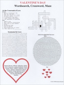 Preview of Valentine's Day Crossword Word Search Maze