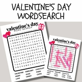 Valentine's Day Wordsearch - No Prep, Morning Work, Early 