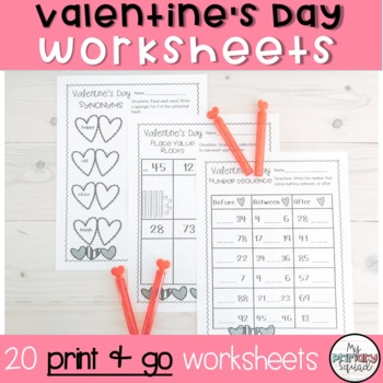 Preview of Valentine's Day Worksheets | 1st Grade | Printable | Digital
