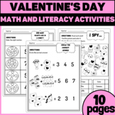 Valentine's Day Worksheets - Math and Literacy Activities 