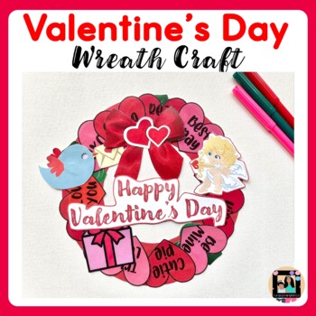 Valentine's Day Wreath Craft | Valentines day Craft by FunLearningWithUs