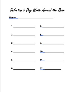 Preview of Valentine's Day Write Around the Room
