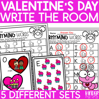 Preview of Valentine's Day Write the Room | Valentine's Day Center Activities Kindergarten