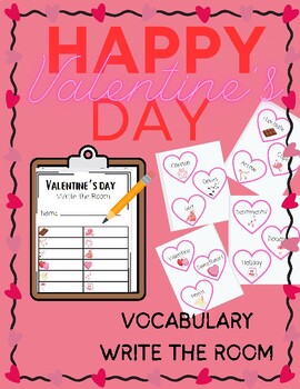 Preview of Valentine's Day Write the Room - Vocabulary words