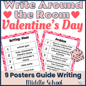 Preview of Valentine's Day Write the Room Writing Activity for Middle School