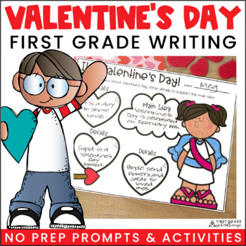 Preview of Valentine's Day Writing Activities First Grade - Writing Prompts