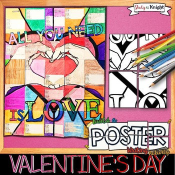Preview of Valentine's Day Writing Activity, Poster, Group Project, Kindness, Friendship