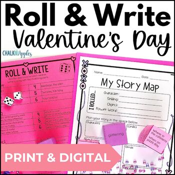 Preview of Valentine's Day Writing Activity - Roll & Write Center - Distance Learning