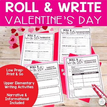 Preview of Valentine's Day Writing Activity | Roll & Write | Print + Digital
