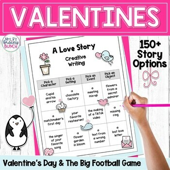 Preview of Valentine's Day Writing Activity | Super Bowl Creative Writing Activities