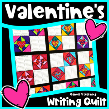 Preview of Valentine's Day Writing Activity: Writing Prompts Quilt: Bulletin Board Display