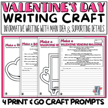 Preview of Valentine's Day Writing Craft | Informative Writing with Main Idea & Details
