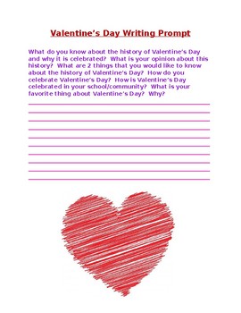 Preview of Valentine's Day Writing Prompt