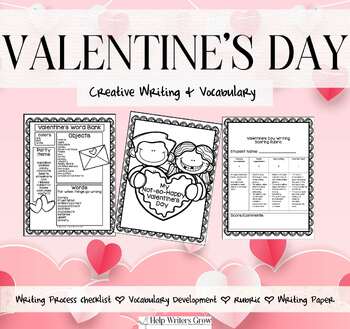 Preview of Valentine's Day Writing Prompt - A Creative Writing and Vocabulary Product