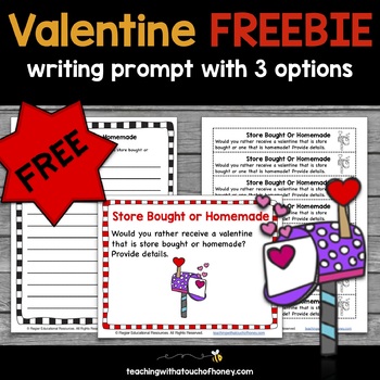 Preview of Valentine's Day Writing Prompt FREEBIE