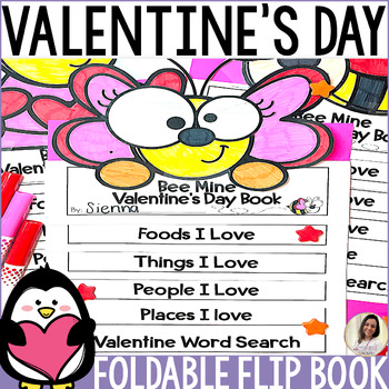 Preview of Valentine's Day Activities Flip Book Craft and February Writing Activities