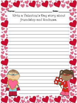 Valentine's Day Writing Prompts with Bonus Printable Valentine's Day Cards.