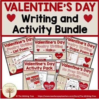 Preview of Valentine’s Day Activities No Prep Bundle | Poems | Writing Activities and More!
