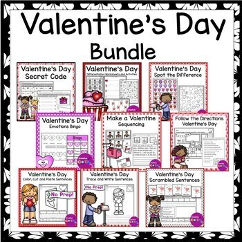 Preview of Occupational Therapy Valentine's Day Writing & Worksheets and Activities Bundle