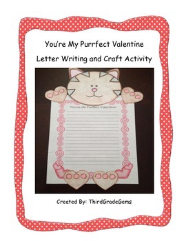 Preview of Valentine's Day - "You’re My Purrfect Valentine" Writing and Craft Activity