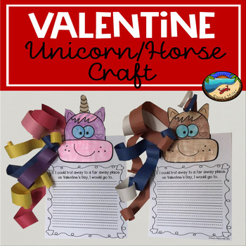 Preview of Valentine’s Day Writing Craft and February Activities Unicorns and Horses