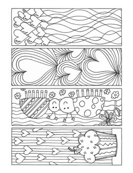 Valentine S Day Bookmarks To Color By Jana Wood Tpt