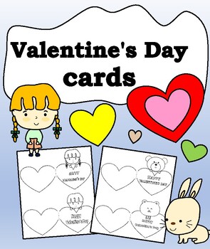Preview of Coloring Valentine's Day cards