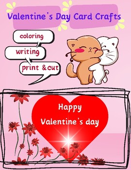 Preview of Valentine's Day craft cards for coloring.