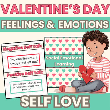 Preview of Valentine's Day feelings counseling , Identification social skills, Affirmations