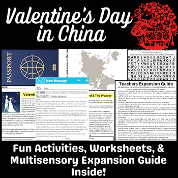 Preview of Valentine's Day in China Pack- 23 Pages of Fun + Multi-Sensory Guide