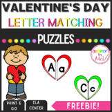 Valentine's Day l Letter Matching Puzzles l Uppercase l Lo