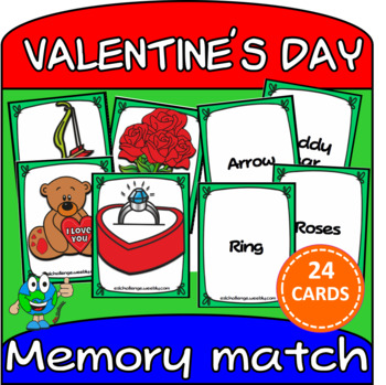 Preview of Valentine's Day memory matching cards