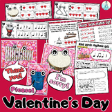 Valentine's Day music task cards, centers, bulletin board,