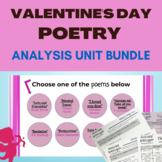 Valentine's Day poetry analysis BUNDLE - theme, tone, diction