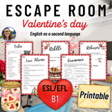 Valentine's Day printable Escape room English ESL/EFL Inte