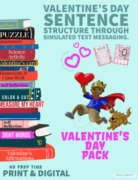 Preview of Valentine’s Day sentence structure through simulated text messaging.