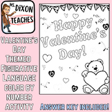 Valentine's  Day themed figurative language color by numbe
