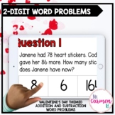 Valentine's Day2-Digit Addition and Subtraction Word Problems