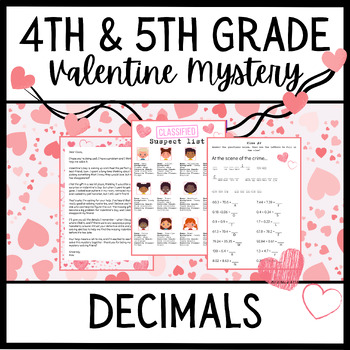 Preview of Valentine's Decimal Mystery - Low Prep "Escape Room"