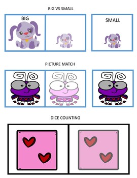 Preview of Valentine's Errorless Task Boxes