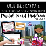 Valentine's Day Escape Room Scavenger Hunt Grade 2 Math