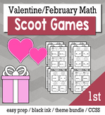 Valentine's February 1st Grade {Scoot Game/Task Cards} Mat