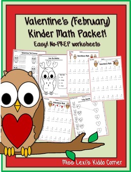 Preview of Valentine's (February) Kinder Math Packet