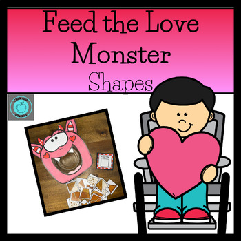 Preview of Valentine's Feed the Love Monster 2D Shapes Activity
