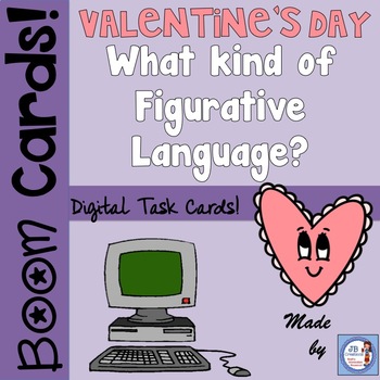 Preview of Valentine's Figurative Language BOOM interactive Task Cards