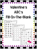 Valentine's Fill In The Blank Alphabet ABCs Worksheet