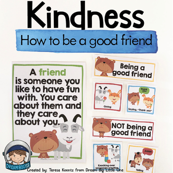 Preview of Behavior Sort Kindness Activity - What Makes a Good Friend  Prek Kindergarten