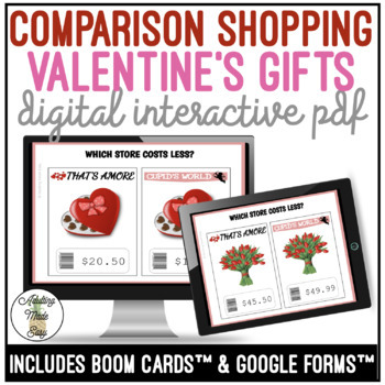 Preview of Valentine's Gift Comparison Shopping Digital Interactive Activity
