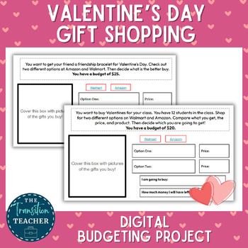 Preview of Valentine's Gift Shopping Digital Task Cards | Life Skills Activity