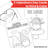 Valentine's Greeting Card Coloring Page - Gnome Valentine'